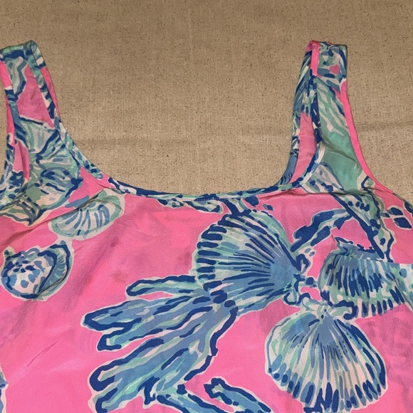 Lilly Pulitzer Pink and Blue Shell Print Tank - Picture 2 of 5